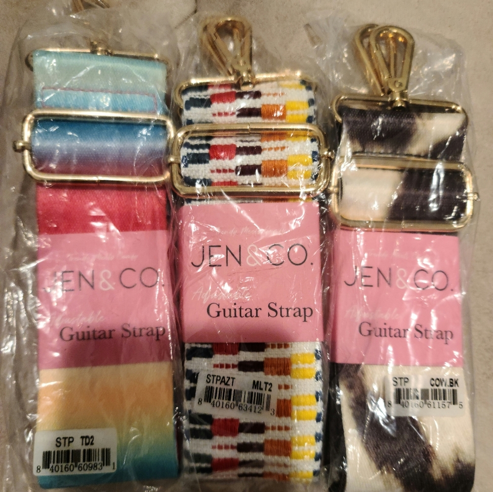 NWT (3) Jen& Co. Fashionable/Adjustable Fashion Handbag Straps or guitar straps
